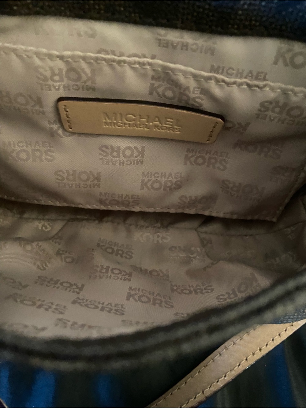 Michael Kors Black and Tan MK Logo Crossbody Bag - Picture 3 of 4